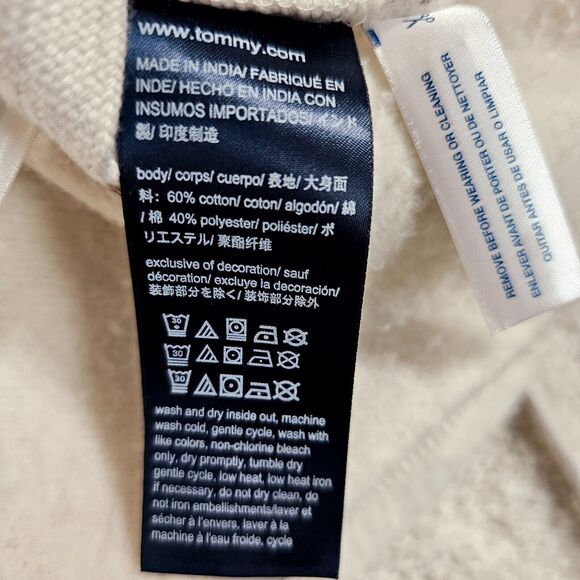 Tommy Hilfiger Denim Sweatshirt w/Side Tie Crop Pullover Women's Size XL - Picture 8 of 15